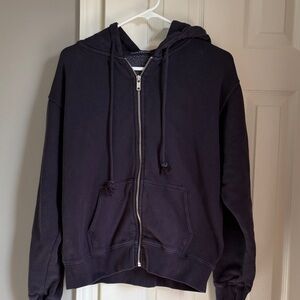 Brandy Melville Christy Navy Zip-Up Hoodie